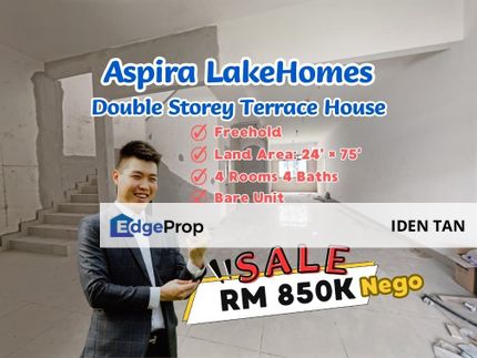 Aspira LakeHomes Double Storey Terrace House Bare Unit For Sale Near Aspira Parkhomes, Leisure Farm, Gelang Patah, Aspira Garden, Ledang Heights, Johor, Gelang Patah