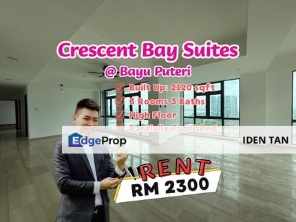 Crescent Bay Suites High Floor Unit For Rent Near Bayu Puteri, Botanika Tebrau Bay, Grandview 360, Permas Jaya, Southkey, Taman Sentosa, JB Town, CIQ, Johor, Johor Bahru