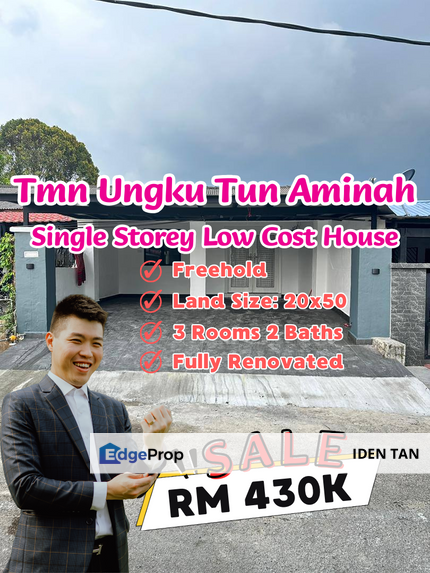 Tun Aminah Single Storey Low Cost House For Sale Near Taman Nesa, Sutera Utama, Bukit Gemilang, Skudai Baru, Seri Orkid, Mutiara Rini, Skudai Indah, Johor, Skudai
