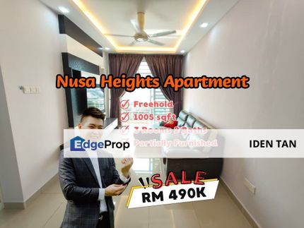 Nusa Heights Apartment For Sale Near Nusa Puncak, Gelang Patah, Edu City, Nusa Perintis, Taman Nusantara, Eco Botanic, East Ledang, Horizon Hills, Johor, Gelang Patah
