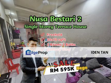 Nusa Bestari 2 Single Storey Terrace House For Sale Near Perling, Sri Yaacob, Bukit Indah, Nusa Jaya Mas, Sutera Utama, Tun Aminah, Uda Utama, Skudai, Johor, Skudai