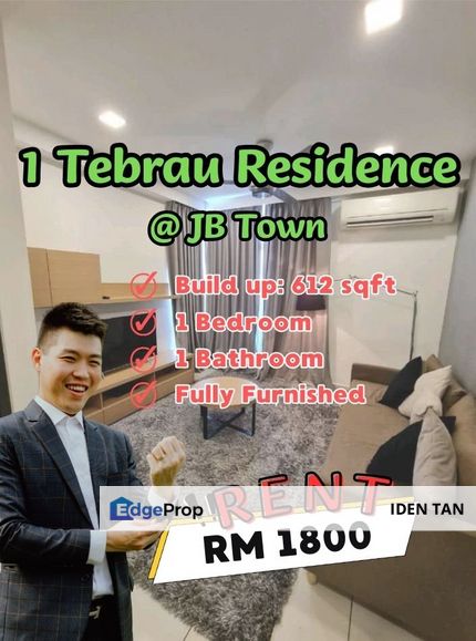 One Tebrau Residence JB Town Fully Furnished Unit For Rent Near Southkey, Taman Melodies, Taman Sentosa, Taman Century, Sri Tebrau, Taman Pelangi, Johor, Johor Bahru