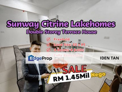 Sunway Citrine Lakehomes Double Storey Terrace House Fully Renovated For Sale Near Sunway Emerald Residence, Avira, Ledang Heights, Medini, Nusajaya, Johor, 