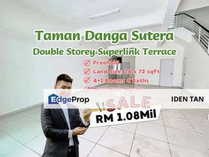 Danga Sutera Double Storey Superlink Original Unit For Sale Near Sutera Utama, Uda Utama, Nusa Bestari, Perling, Sri Yaacob, Bukit Indah, Skudai, Johor, Skudai