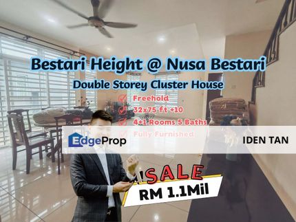 Bestari Height Nusa Bestari  Double Storey Cluster House Fully Renovated & Fully Furnished For Sale Near Nusa Bestari, Perling, Uda Utama, Bukit Indah, Johor, Skudai