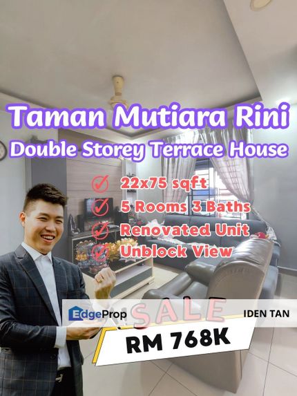 Mutiara Rini Double Storey Terrace House Renovated Unit For Sale Near Skudai Baru, Seri Orkid, Taman Universiti, Tun Aminah, Mutiara Mas, Skudai, Johor, Skudai