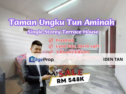 Tun Aminah Single Storey Terrace House For Sale Near Taman Nesa, Skudai Baru, Sutera Utama, Seri Orkid, Bukit Gemilang, Skudai Indah, Mutiara Rini, Johor, Skudai