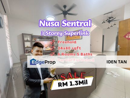 Nusa Sentral 3 Storey Superlink For Sale Near Iskandar Puteri, Eco Botanic, Horizon Hills, Nusa Idaman, Nusa Indah, Bukit Indah, Gelang Patah, Medini, Johor, 