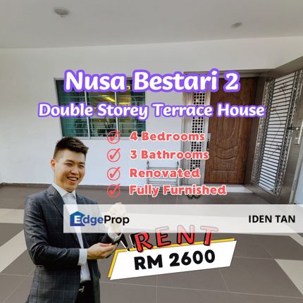 Nusa Bestari 2 Double Storey Terrace House Fully Furnished For Rent Near Bukit Indah, Skudai Baru, Sutera Utama, Tun Aminah, Perling, Sri Yaacob, Johor, Skudai