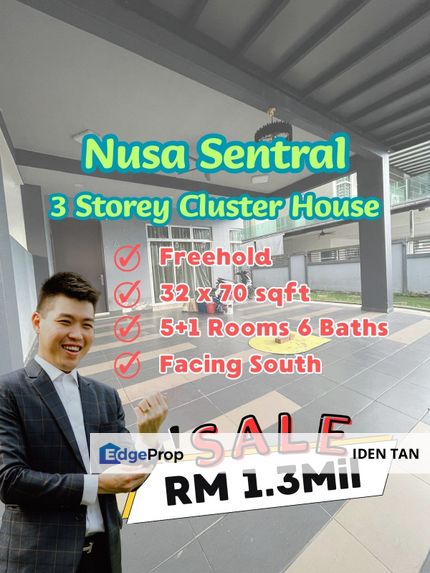 Nusa Sentral 3 Storey Cluster House For Sale Near Eco Botanic, Nusa Idaman, Bukit Indah, Horizon Hills, Iskandar Puteri, Gelang Patah, Nusa Indah, Johor, 