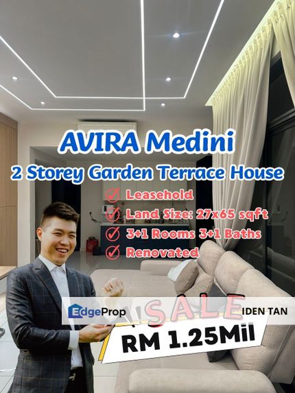 AVIRA Medini Double Storey Garden Terrace House For Sale Near Medini, Sunway Emerald, Citrine Residence, East Ledang, Ledang Height, Eco Botanic, Johor, Nusajaya