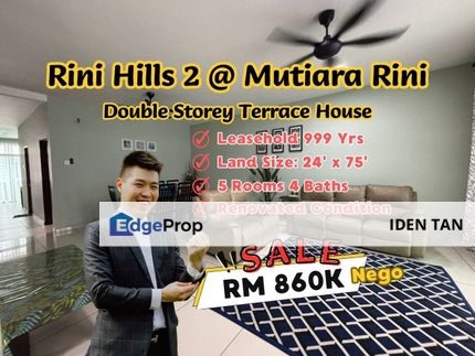 Rini Hills 2 Mutiara Rini Double Storey Terrace House Renovated Unit For Sale Near Rini Height, Tun Aminah, Skudai Indah, Mutiara Mas, Mutiara Bestari, Johor, Skudai