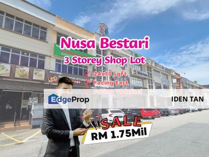 Nusa Bestari 3 Storey Shop Lot For Sale Near Sutera Utama, Sri Yaacob, Uda Utama, Tun Aminah, Perling, Selesa Jaya, Skudai Baru, Bukit Indah,Nusa Duta, Johor, 