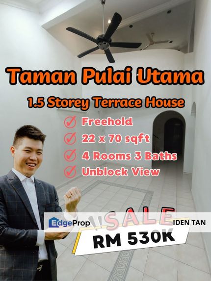 Pulai Utama 1.5 Storey Terrace House Unblock View For Sale Near Pulai Flora, Taman Universiti, Desa Skudai, Sri Skudai, Pulai Perdana, Kangkar Pulai, Johor, Skudai