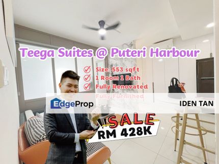 Teega Suites Puteri Harbour Fully Renovated & Fully Furnished Studio For Sale Near Teega Residence, Puteri Cove, Southern Marina, Almas Suites, Johor, 