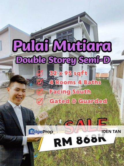 Pulai Mutiara Double Storey Semi-D For Sale Near Pulai Indah, Pulai Hijauan, Kangkar Pulai, Setia Eco Gardens, Setia Eco Village, Gelang Patah, Skudai, Johor, Kangkar Pulai