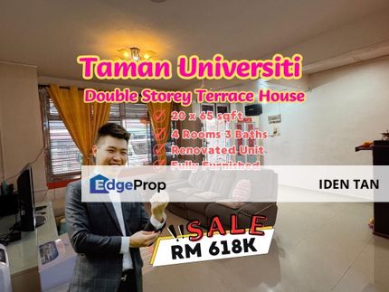 Taman Universiti Double Storey Terrace House Fully Furnished & Renovated Unit For Sale Near Mutiara Rini, Skudai Indah, Pulai Utama, Pulai Perdana, Johor, Skudai