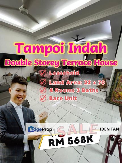 Tampoi Indah Double Storey Terrace House For Sale Near Tampoi Utama, Taman Johor, Taman Cempaka, Taman Dahlia, Bukit Mewah, Munsyi Ibrahim, Tampoi, Johor, Tampoi