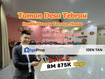 Desa Tebrau Double Storey Terrace House Fully Renovated & Fully Furnished For Sale Near Johor Jaya, Mount Austin, Taman Gaya, Pelangi Indah, Glenmarie, Johor, Johor Bahru