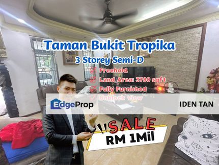 Desa Cemerlang Bukit Tropika 3 Storey Semi-D Fully Furnished For Sale Near Desa Cemerlang, Puteri Wangsa, Taman Gaya, Pelangi Indah, Ulu Tiram, Tebrau, Johor, Ulu Tiram