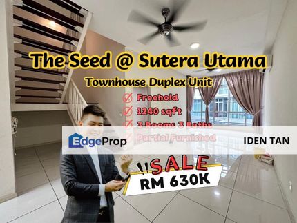 The Seed @ Sutera Utama Townhouse Duplex Unit For Sale Near Tun Aminah, Raffles Suites, Uda Utama, Midas Perling, Nusa Bestari, Bukit Indah, Skudai, Johor, Skudai