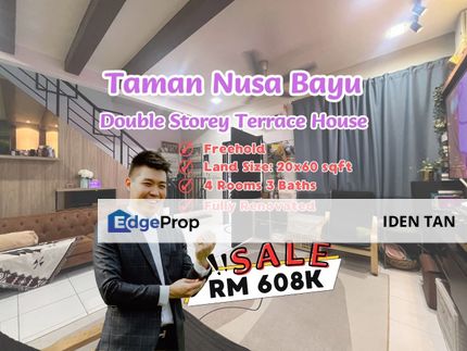 Nusa Bayu Double Storey Terrace House Fully Renovated For Sale Near Nusantara Prima, Nusa Sentral, Eco Botanic, Iskandar Puteri, Gelang Patah, Medini, Johor, Nusajaya