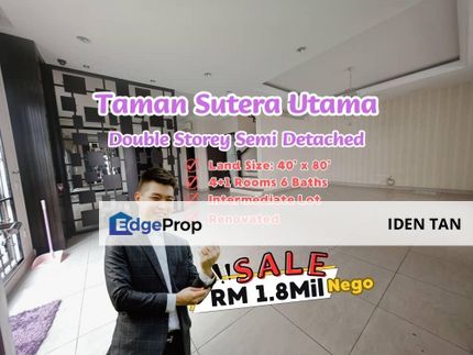 Sutera Utama Double Storey Semi-D For Sale Near Indah Heights, Mutiara Rini, Tun Aminah, Skudai Baru, Seri Orkid, Taman Nesa, Danga Sutera, Uda Utama, Johor, Skudai