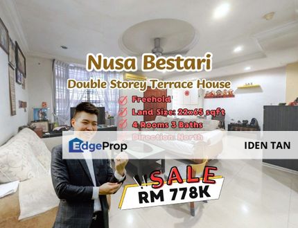 Nusa Bestari Double Storey Terrace House For Sale Near Uda Utama, Skudai Baru, Sri Yaacob, Perling, Bukit Indah, Sutera Utama, Selesa Jaya, Skudai, Johor, Skudai