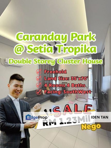 Setia Tropika Caranday Park Double Storey Cluster House For Sale Near Impian Emas, Kempas Baru, Dato Onn, Nasa City, Adda Heights, Kempas Utama, Johor, Setia Tropika