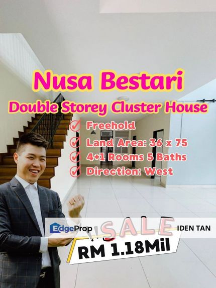 Nusa Bestari Double Storey Cluster House For Sale Near Nusa Duta, Perling, Uda Utama, Sutera Utama, Bukit Indah, Taman Baiduri, Tun Aminah, Skudai, Johor, Skudai