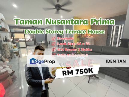 Nusantara Prima Double Storey Terrace House Fully Renovated For Sale Near Nusa Bayu, Eco Botanic, Nusa Sentral, Nusa Perintis, Gelang Patah, Medini, Johor, Nusajaya