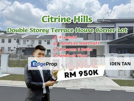 Citrine Hills @ Bandar Baru Kangkar Pulai Double Storey Terrace House Corner Lot For Sale Near Pulai Perdana, Pulai Jaya, Kangkar Pulai, Pulai Hijauan, Johor, Kangkar Pulai