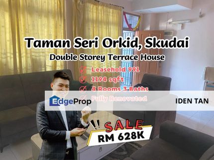 Seri Orkid Double Storey Terrace House Fully Renovated For Sale Near Skudai Baru, Damai Jaya, Taman Timur, Tun Aminah, Mutiara Rini, Sutera Utama, Johor, Skudai