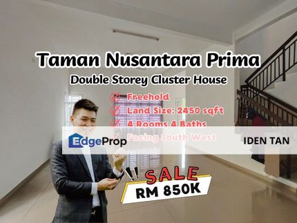 Nusantara Prima Double Storey Cluster Renovated Unit For Sale Near Nusa Bayu, Gelang Patah, GP Prima, Taman Nusantara, Nusa Sentral, Setia Eco Garden, Johor, Nusajaya