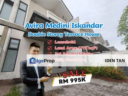 Avira Medini Iskandar Double Storey Terrace House Fully Furnished Unit For Sale Near Emerald Residence, Sunway Citrine Lakehomes, Sunway Iskandar, Johor, Nusajaya