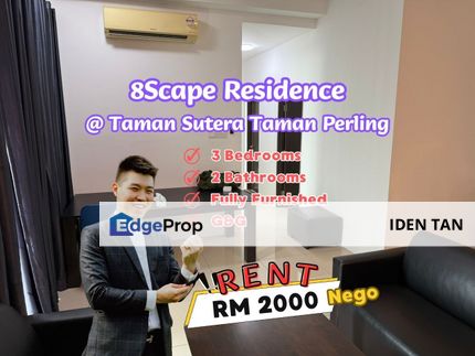 8Scape Residence Fully Furnished Unit For Rent Near Taman Sutera, Perling, Bukit Indah, Perling Heights, Twin Danga Residence, Sky View, D'Rich, Johor, Johor Bahru