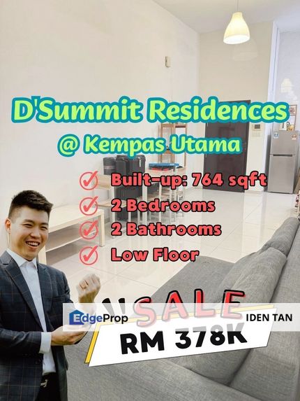 D'Summit Residences @ Kempas Utama 2 Bedroom Apartment For Sale Near Setia Tropika, D'Secret Garden, Kempas Indah, Sky Peak, Sky Garden, Nasa City, Johor, Johor Bahru