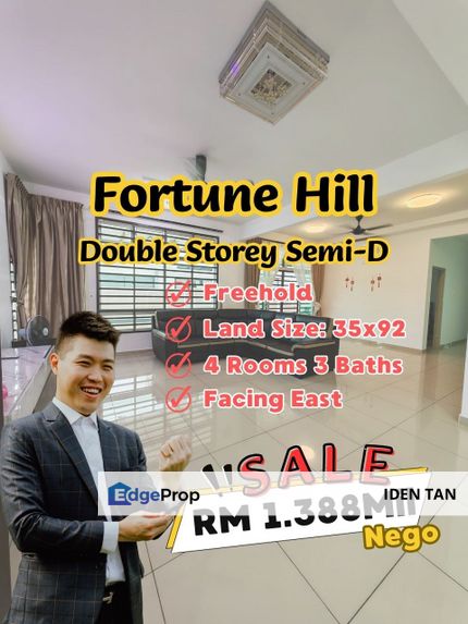 Fortune Hill @ Bandar Baru Kangkar Pulai Double Storey Semi-D For Sale Near Pulai Hijauan, Amber Hill, Pulai Perdana, Pulai Jaya, Kangkar Pulai, Johor, Kangkar Pulai