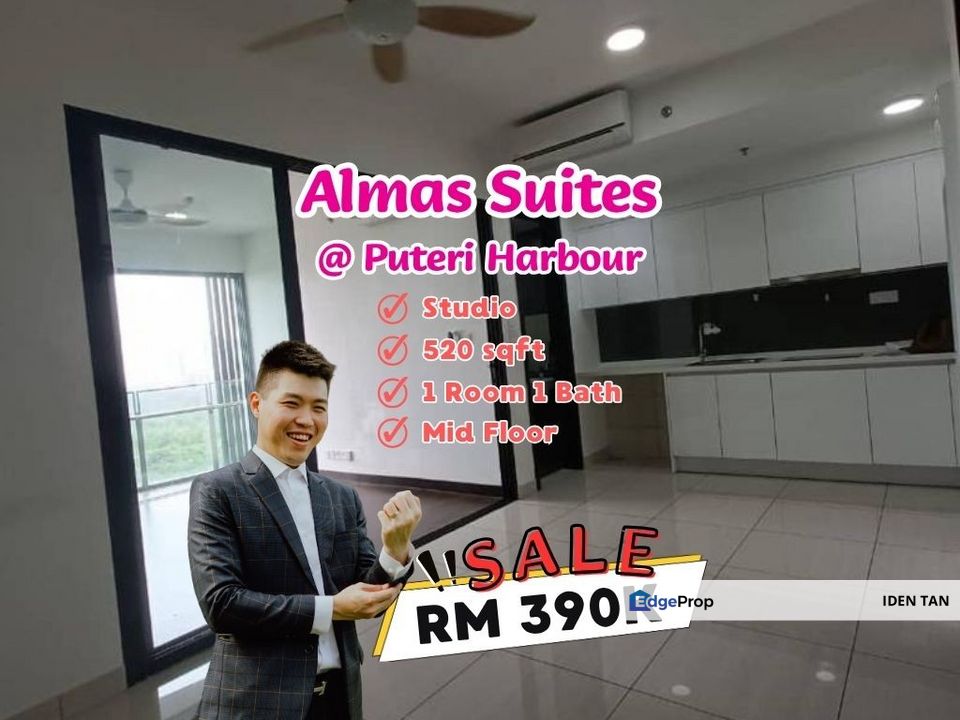 Almas Suites Puteri Harbour Studio For Sale Near Teega Residence, Puteri Cove, Southern Marina, Imperia, Encorp Marina, Teega Cabana, Puteri Harbour, Johor, Kota Iskandar