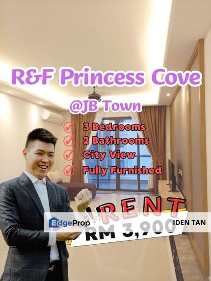 R&F Princess Cove Phase 1 Fully Furnished Unit For Rent Near SkySuites, Meldrum Heights, V@SummerPlace, Paragon Suites, TriTower, Twin Tower, CIQ , Johor, Johor Bahru