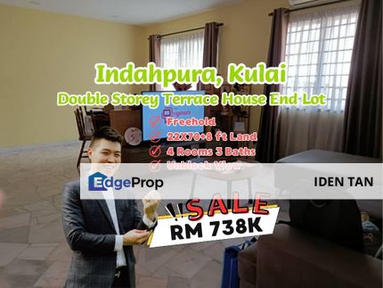 Indahpura Kulai Double Storey Terrace House End Lot For Sale Near Indahpura Iris Park, Vervocity, Kulai Besar, Bandar Putra, Lakeview Residency,Saleng, Johor, Kulai
