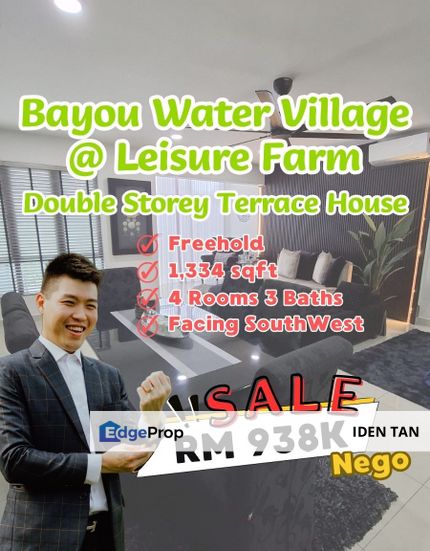 Bayou Water Village @ Leisure Farm Double Storey Terrace House For Sale Near Gelang Patah, East Ledang, Aspira Garden, Eco Botanic, Iskandar Puteri, Johor, Gelang Patah