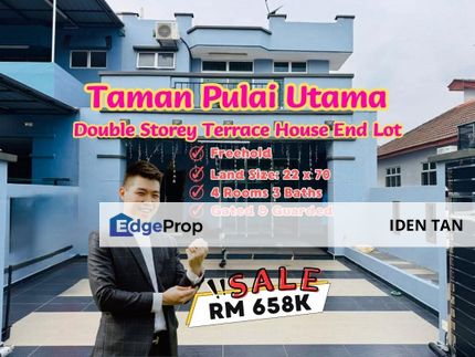 Pulai Utama Double Storey Terrace House End Lot For Sale Near Pulai Flora, Taman Universiti, Desa Skudai, Kangkar Pulai, Pulai Perdana, Mutiara Rini, Johor, Skudai