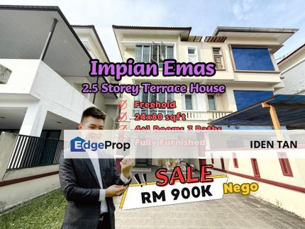 Impian Emas 2.5 Storey Terrace House Fully Furnished Unit For Sale Near Taman Impian Skudai, Impian Heights, Kempas Utama, Setia Tropika, Bukit Kempas, Johor, Skudai