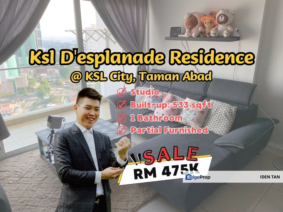 KSL D'Esplanade Residence @ JB Town Studio For Sale Near Twin Galaxy, Setia Sky 88, Pinnacle Tower, Space Residency, Taman Abad, Taman Melodies, CIQ, Johor, Johor Bahru