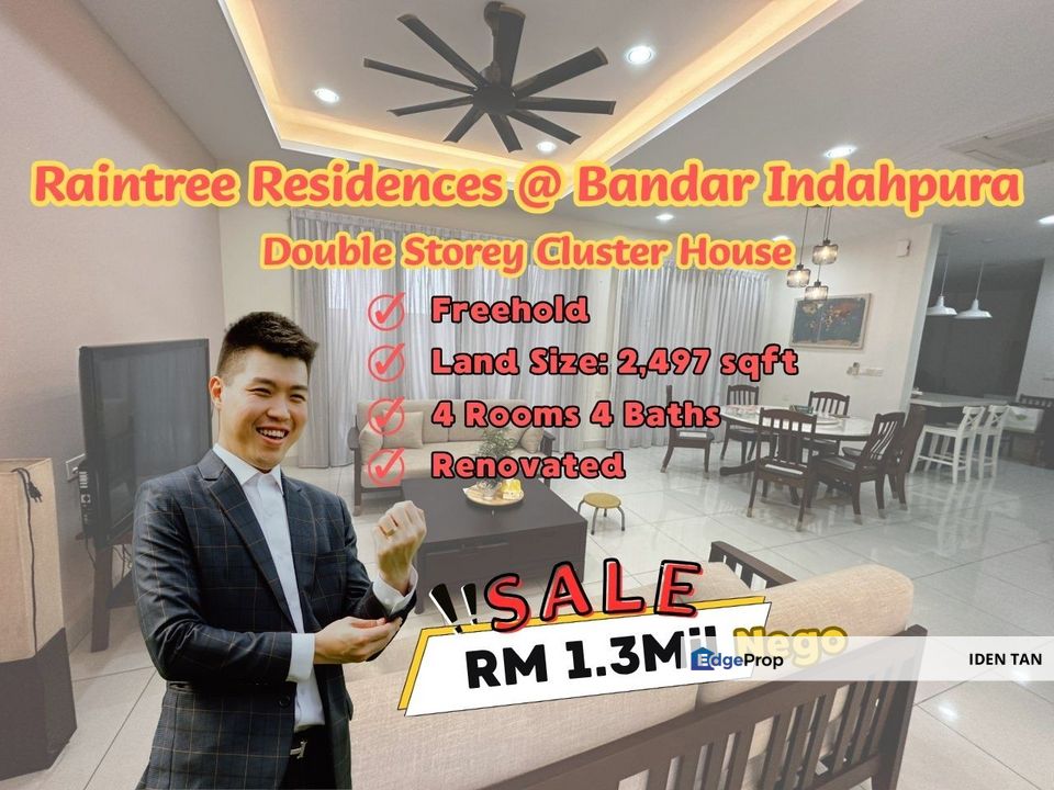 Raintree Residences @ Bandar Indahpura Double Storey Cluster House For Sale Near Indahpura Iris Park, Vervo City, Bandar Putra, Kulai Besar, Kulai, Johor, Kulai
