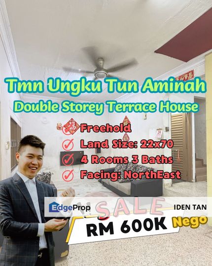 Taman Ungku Tun Aminah Double Storey Terrace House For Sale Near Skudai Baru, Taman Nesa, Sutera Utama, Mutiara Rini, Seri Orkid, Skudai Indah, Skudai, Johor, Skudai