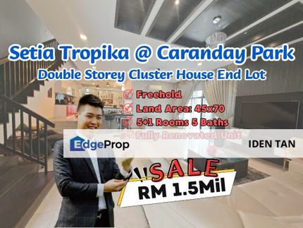 Setia Tropika @ Caranday Park Double Storey Cluster House End Lot Fully Renovated Unit For Sale Near Kempas Indah, Kempas Utama, Dato Onn, Nasa City, Johor, Setia Tropika