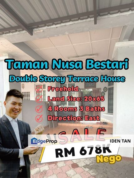 Nusa Bestari Double Storey Terrace House For Sale Near Sutera Utama, Sri Yaacob, Perling, Bukit Indah, Uda Utama, Selesa Jaya, Danga Sutera, Nusa Duta, Johor, Skudai