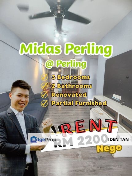 Midas Perling Service Residence For Rent Near Perling, Perling Heights, Uda Utama, Raffles Suites, The Seed, Sutera Utama, Nusa Bestari, D'Inspire, Johor, Johor Bahru